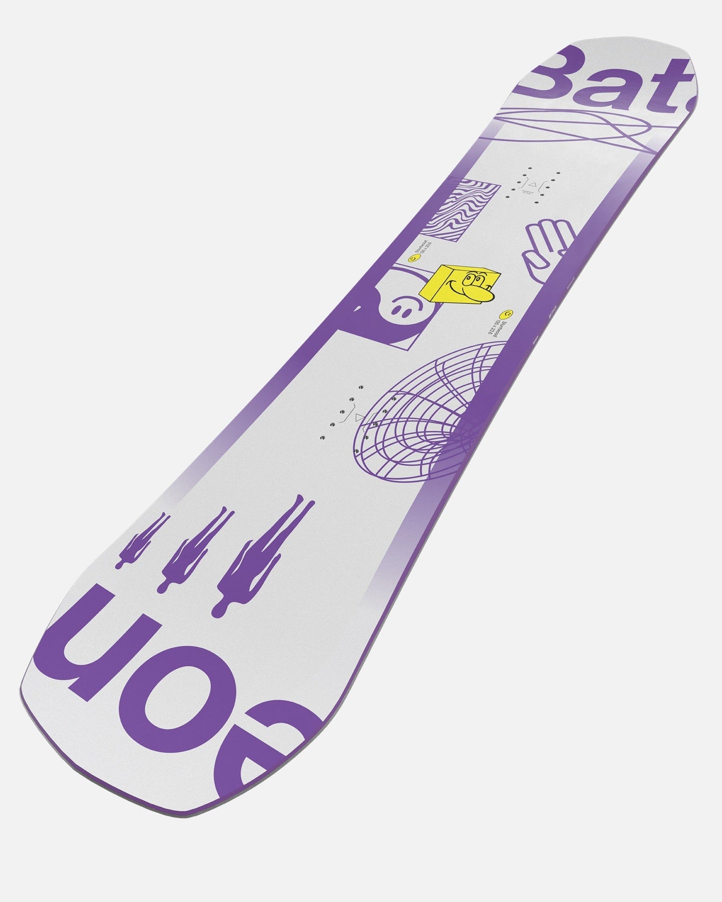 Youth snowboards in purple and white. Stuntwood 2025 | Bataleon Snowboards™ 2025.