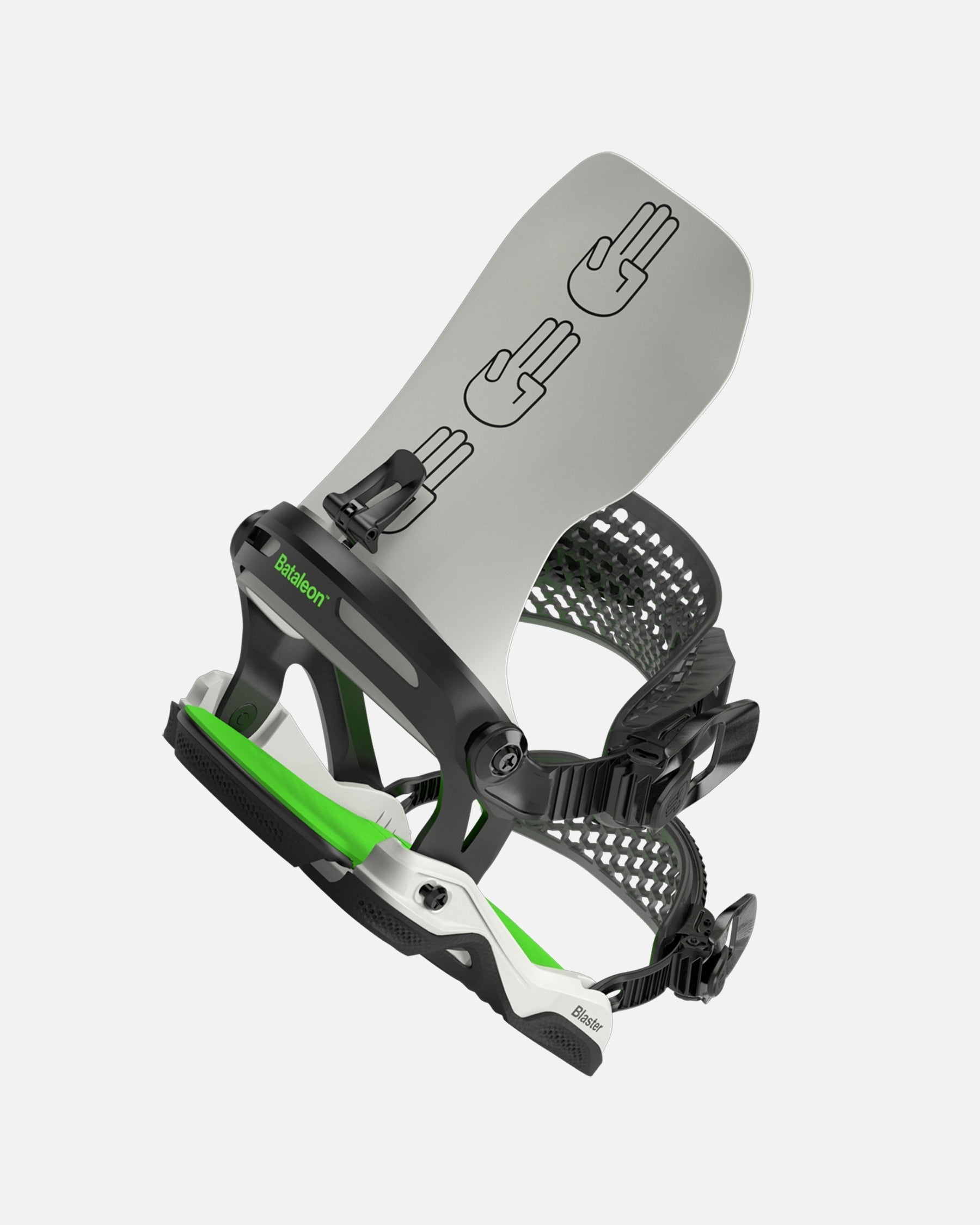 color-glacier-gray/neon-green Bataleon blaster Asymwrap 2023-2024 glacier gray neon green mens snowboard bindings one