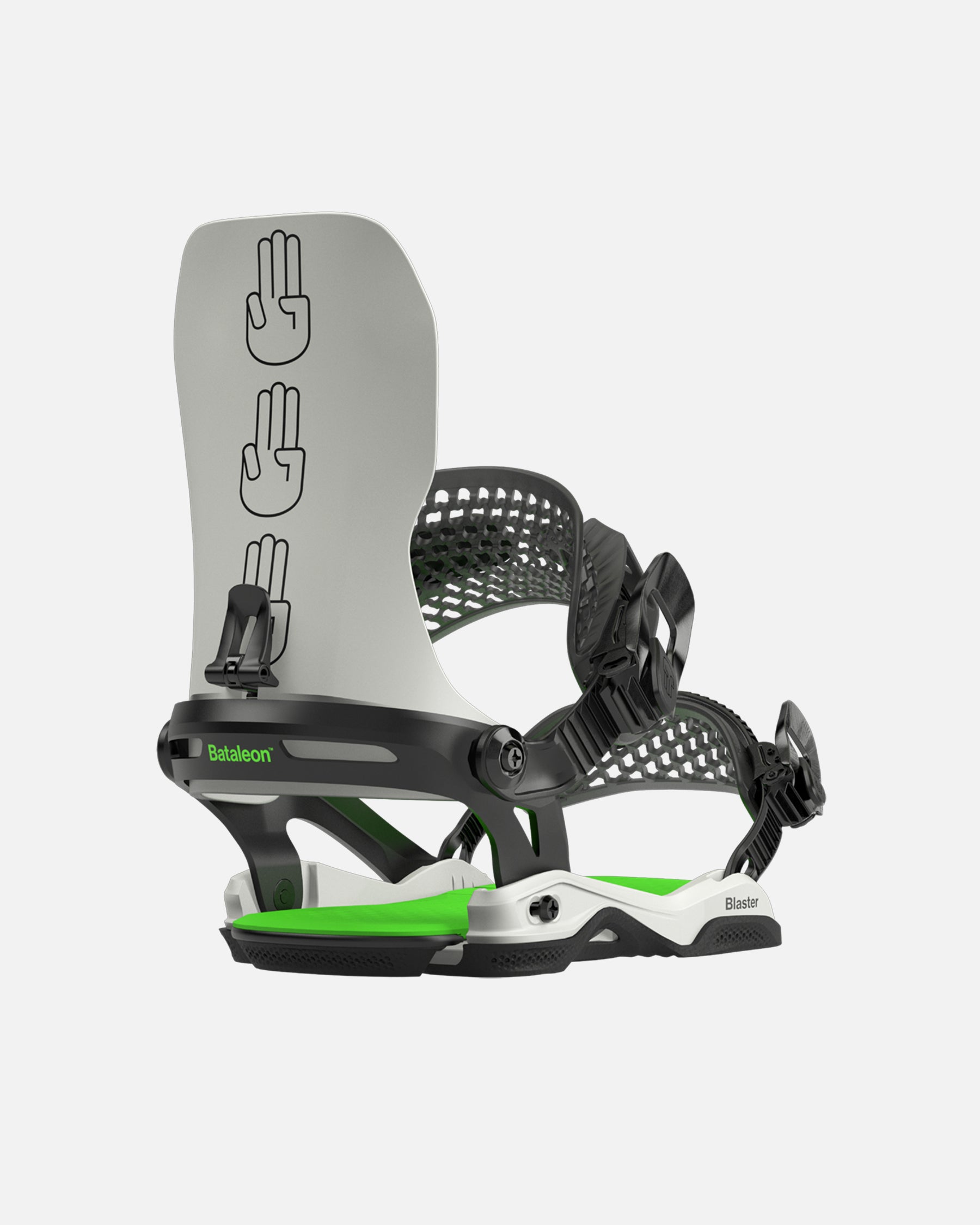 color-glacier-gray/neon-green Bataleon blaster Asymwrap 2023-2024 glacier gray neon green mens snowboard bindings two